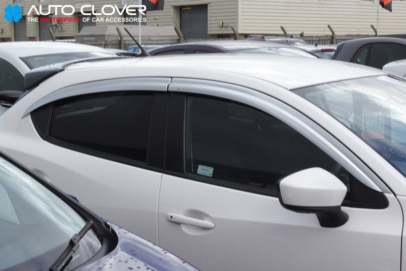 Auto Clover Chrome Wind Deflectors Set for Mazda 2 2014+ (4 pieces)