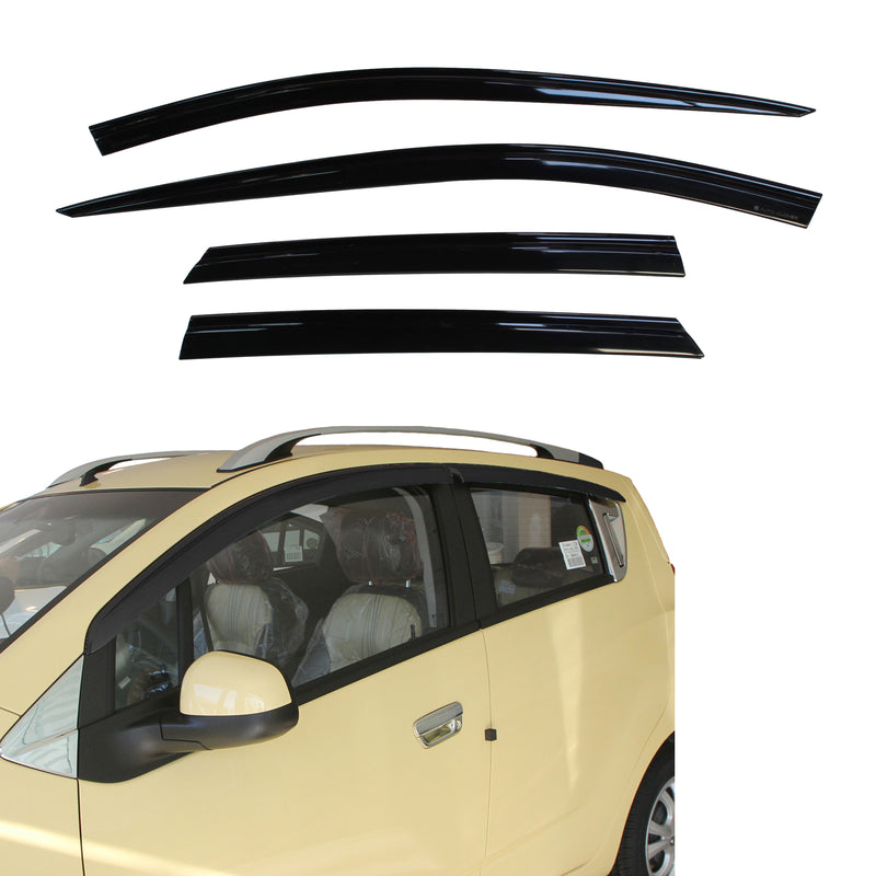 Auto Clover Wind Deflectors Set for Chevrolet Spark 2010 - 2015 (4 pieces)