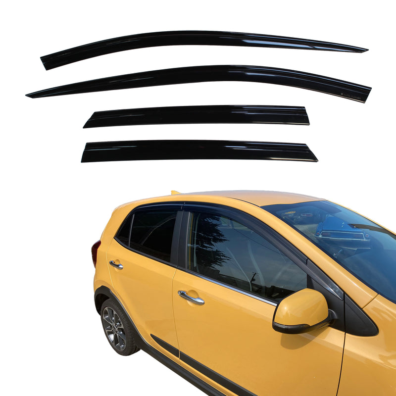 Auto Clover Wind Deflectors Set for Kia Picanto 2017+ 5 door (4 pieces)