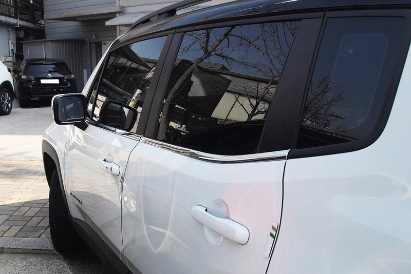 Auto Clover Chrome Side Window Trim Set for Jeep Renegade 2014+