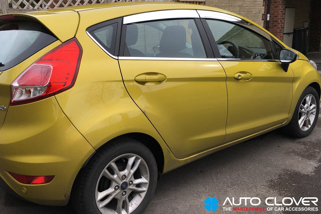 Auto Clover Chrome Wind Deflectors Set for Ford Fiesta MK7 | 4x4 Styling