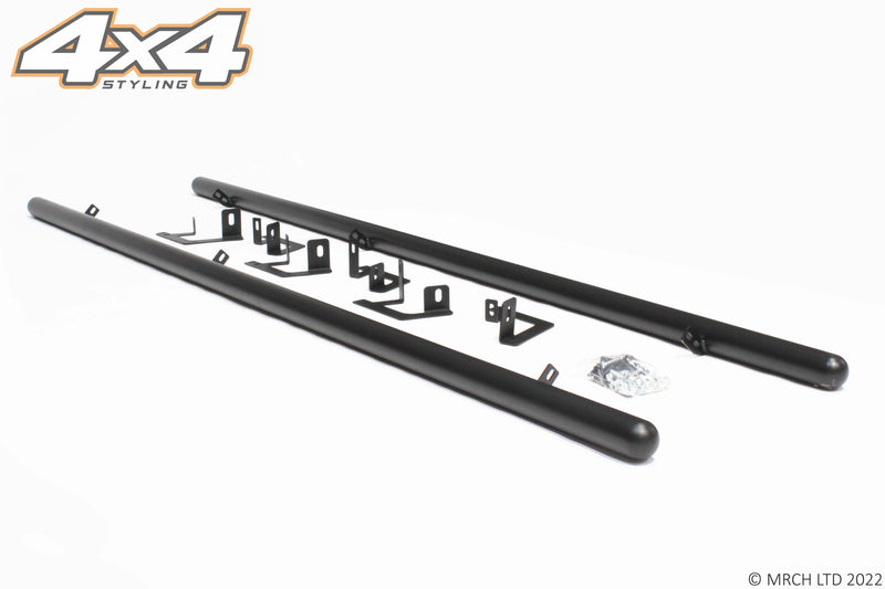 For Volkswagen Transporter T5 / T6 LWB Black Side Steps Bars Boards Set 50mm