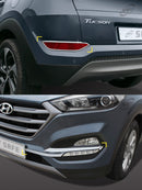 For Hyundai Tucson 2015 - 2018 Chrome Front and Rear Fog Light Trim Set