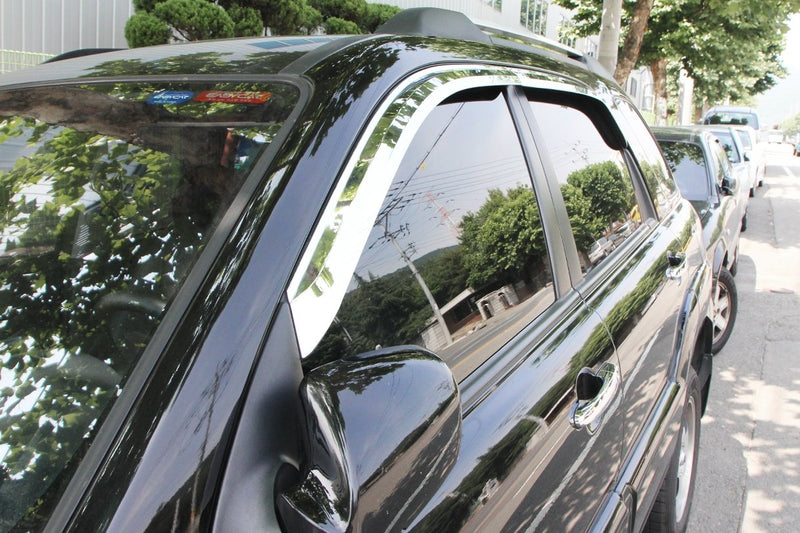 Auto Clover Chrome Wind Deflectors Set for Kia Sportage 2005 - 2010 (4 pieces)
