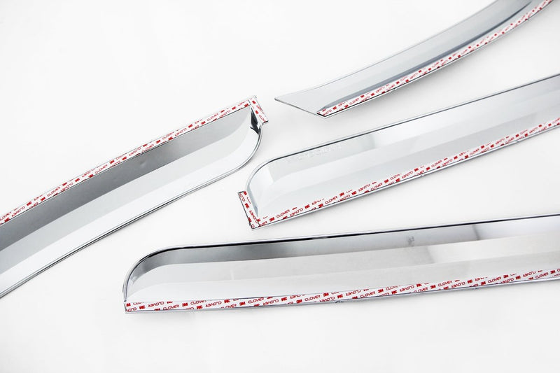 Auto Clover Chrome Wind Deflectors Set for Kia Sedona 2006 - 2014 (4 pieces)