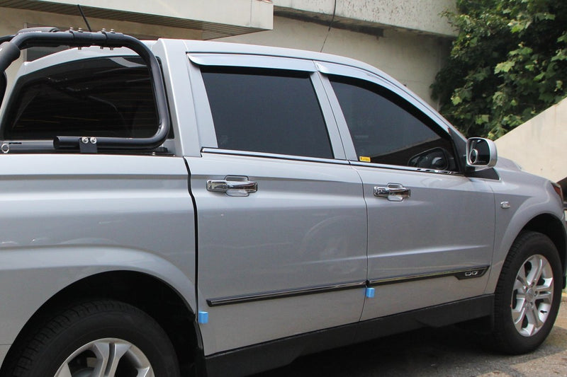 Auto Clover Chrome Wind Deflectors for Ssangyong Korando Sports / Musso 2013-18
