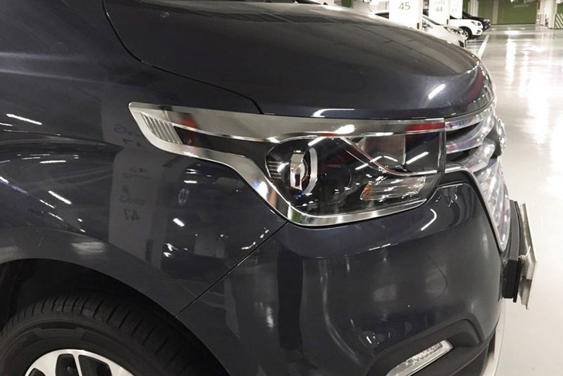 Auto Clover Chrome Headlight Trim Set for Hyundai i800/iLoad 2018+